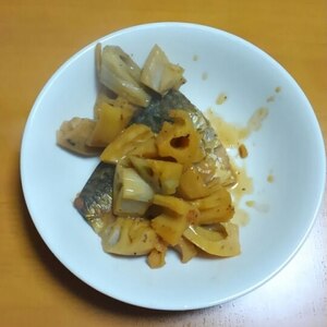 酢で食べやすい、ほっけレンコンの味噌煮